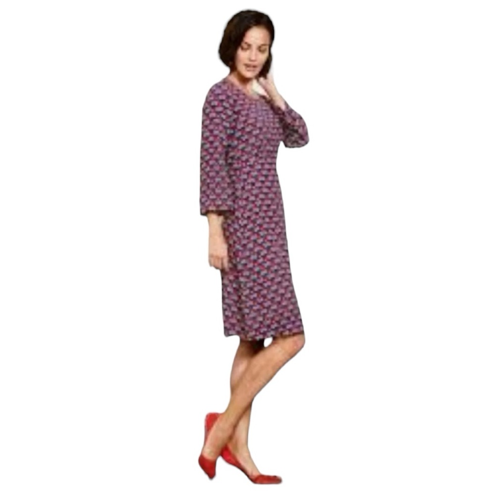 Boden Women’s Fit and Flare A-line Red Blue White Dress 2 XS Lightweight